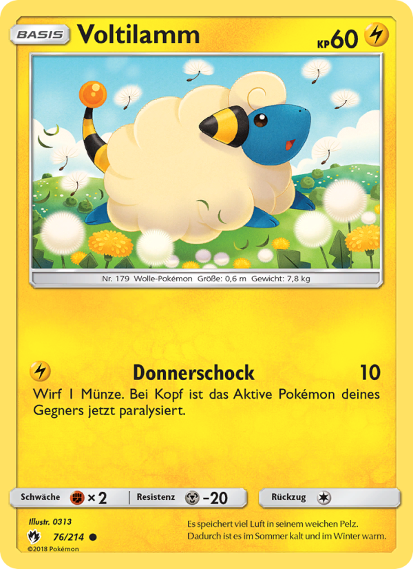 Voltilamm 76 — Lost Thunder (German Pokémon TCG card)
