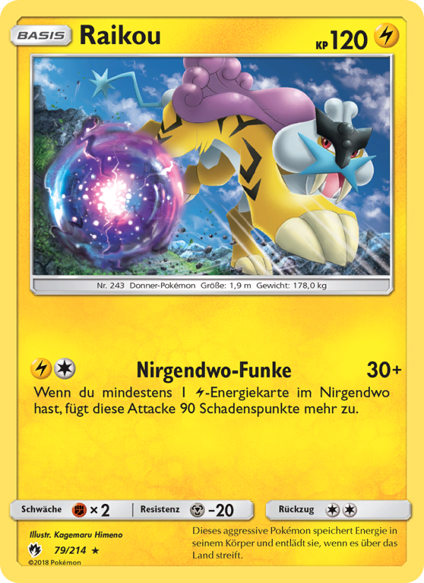 Raikou 79 — Lost Thunder (German Pokémon TCG card)