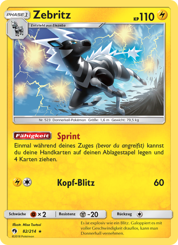 Zebritz 82 — Lost Thunder (German Pokémon TCG card)