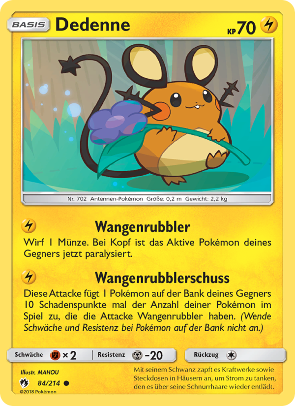 Dedenne 84 — Lost Thunder (German Pokémon TCG card)