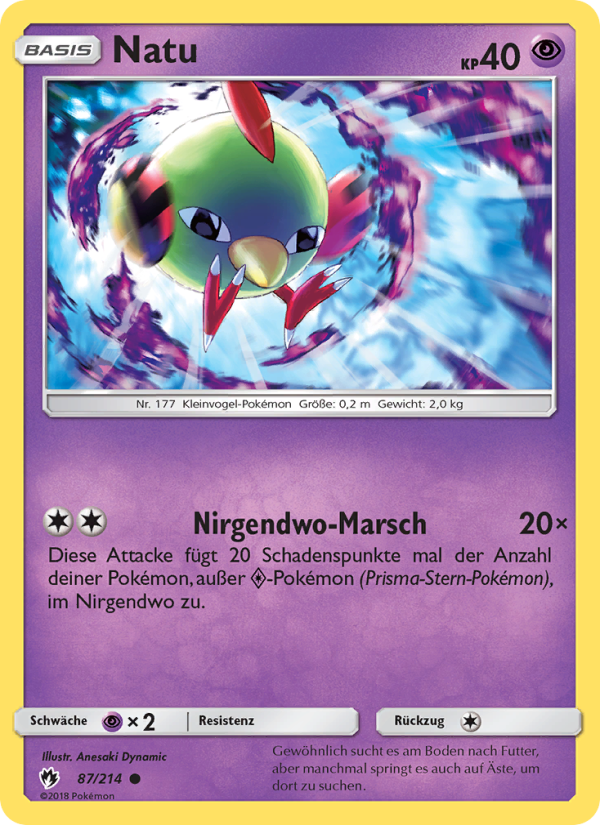 Natu 87 — Lost Thunder (German Pokémon TCG card)
