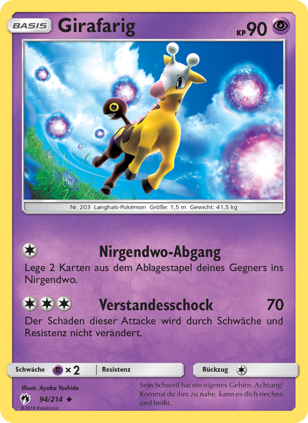 Girafarig 94 — Lost Thunder (German Pokémon TCG card)
