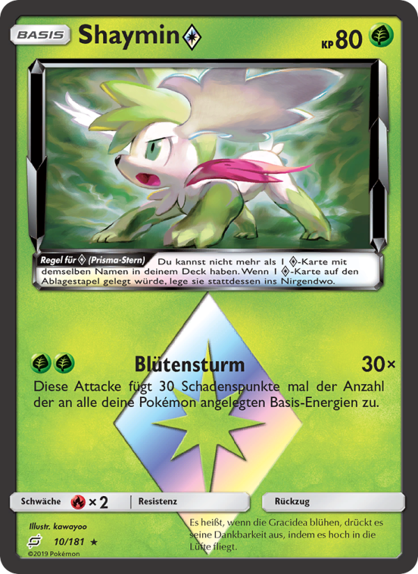 Shaymin ◇ 10 — Team Up (German Pokémon TCG card)