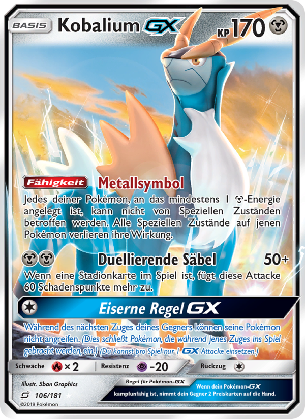 Kobalium GX 106 — Team Up (German Pokémon TCG card)