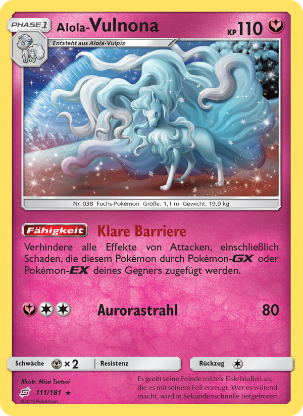 Alola Vulnona 111 — Team Up (German Pokémon TCG card)