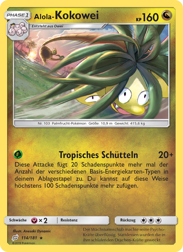 Alola-Kokowei 114 — Team Up (German Pokémon TCG card)