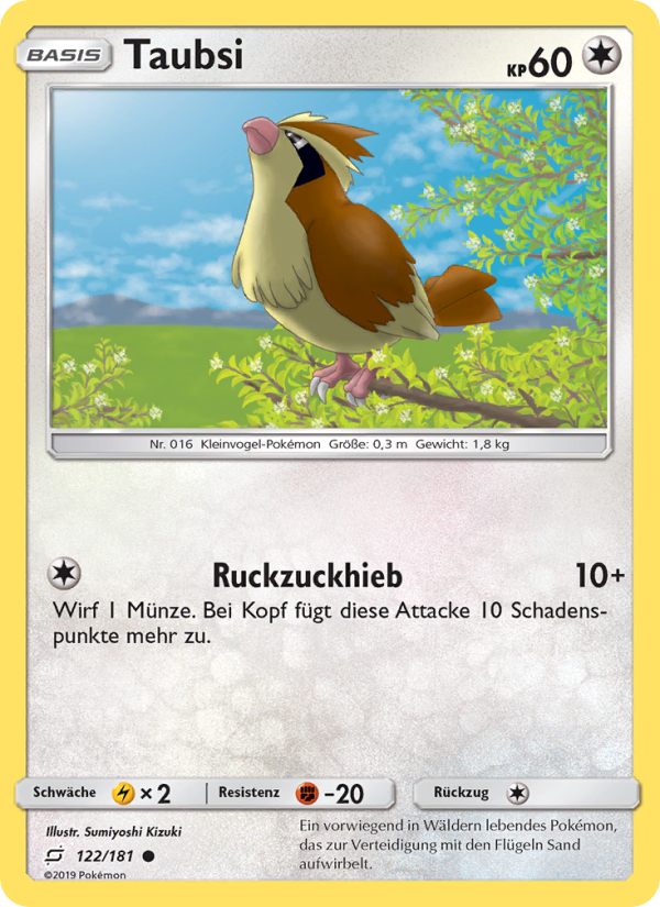 Taubsi 122 — Team Up (German Pokémon TCG card)