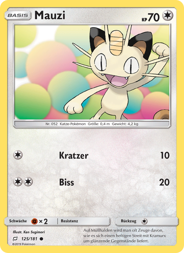 Mauzi 125 — Team Up (German Pokémon TCG card)