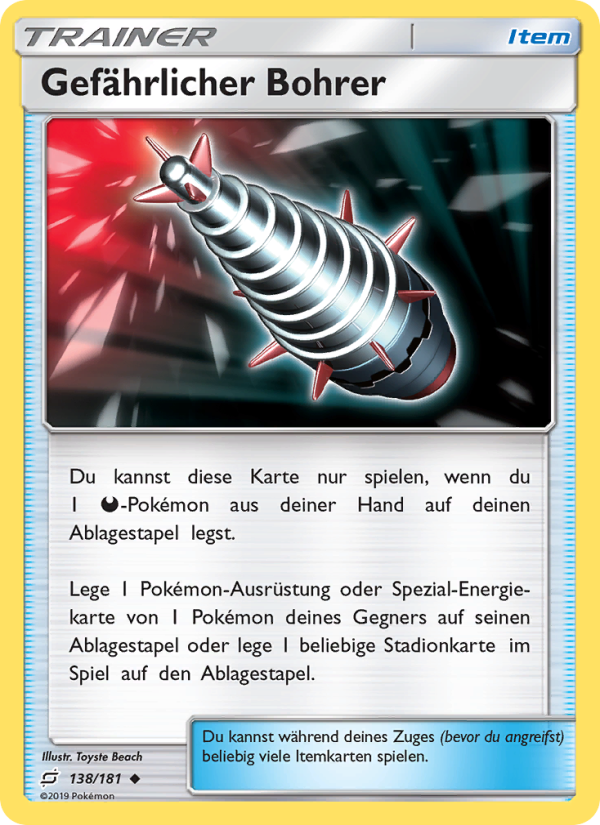 Gefährlicher Bohrer 138 — Team Up (German Pokémon TCG card)