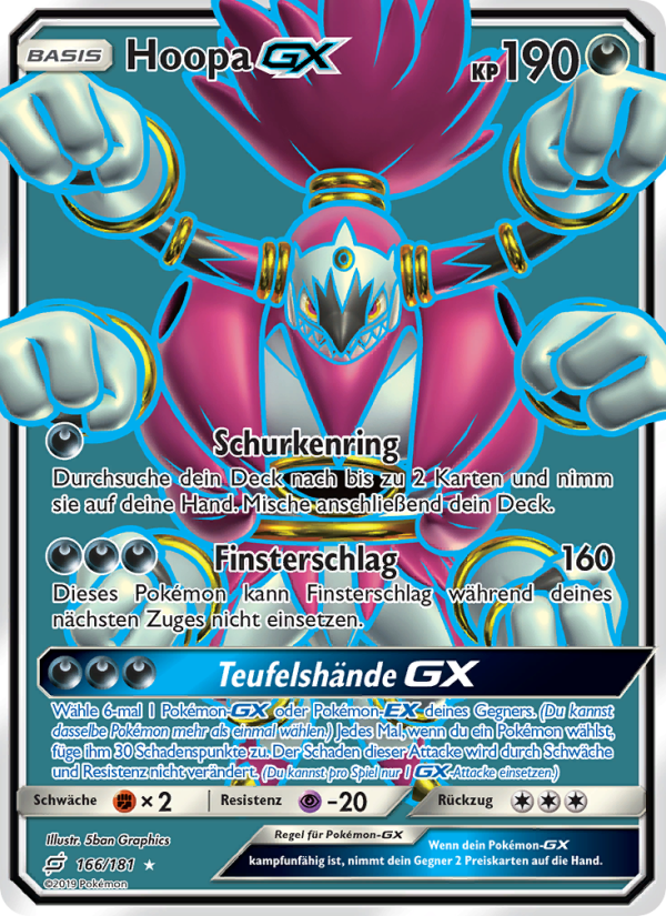 Hoopa GX 166 — Team Up (German Pokémon TCG card)