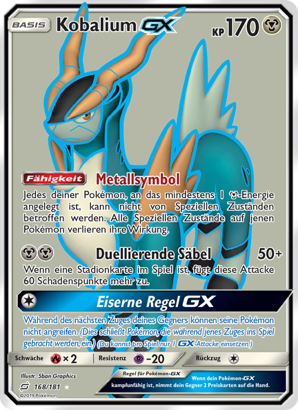 Kobalium GX 168 — Team Up (German Pokémon TCG card)