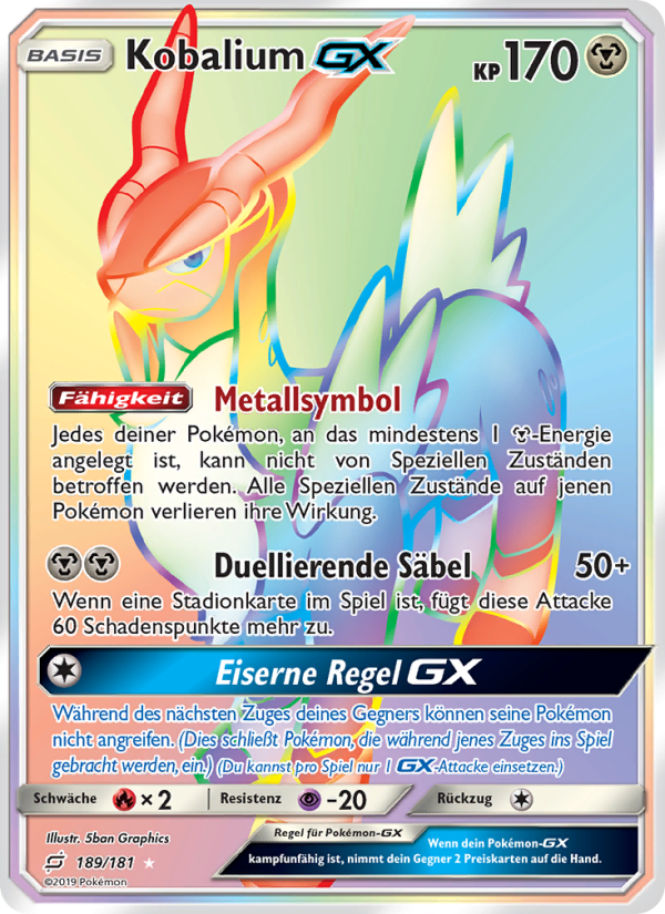 Kobalium GX 189 — Team Up (German Pokémon TCG card)