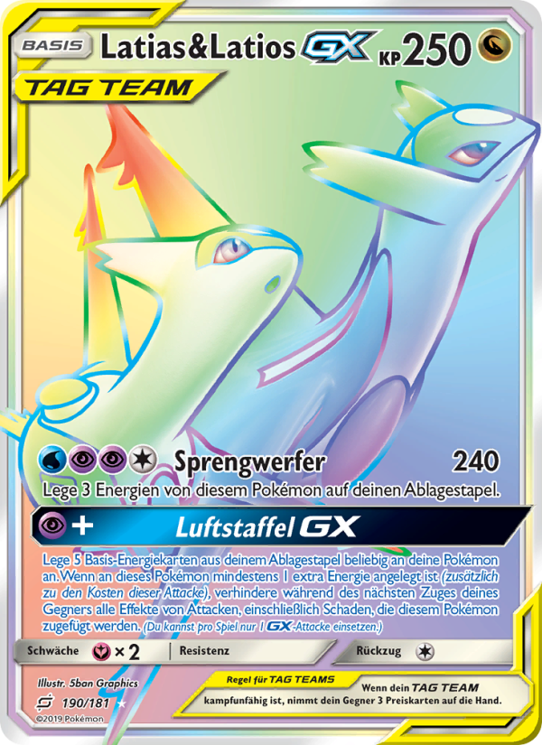 Latias & Latios GX 190 — Team Up (German Pokémon TCG card)