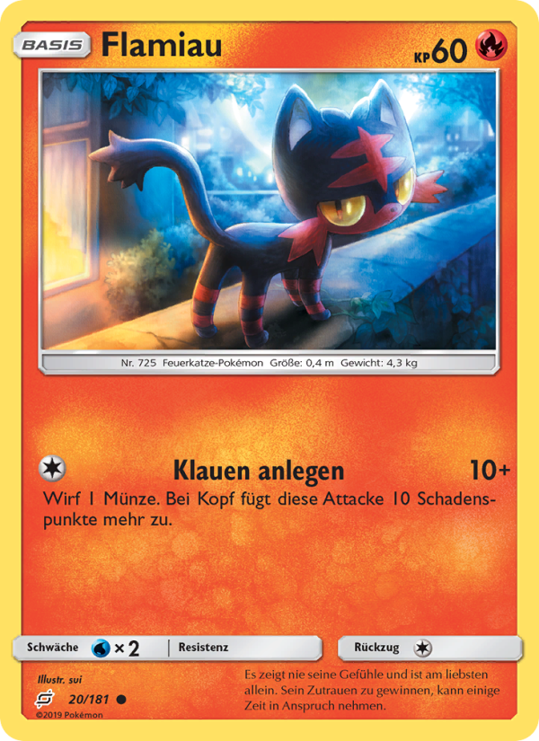 Flamiau 20 — Team Up (German Pokémon TCG card)