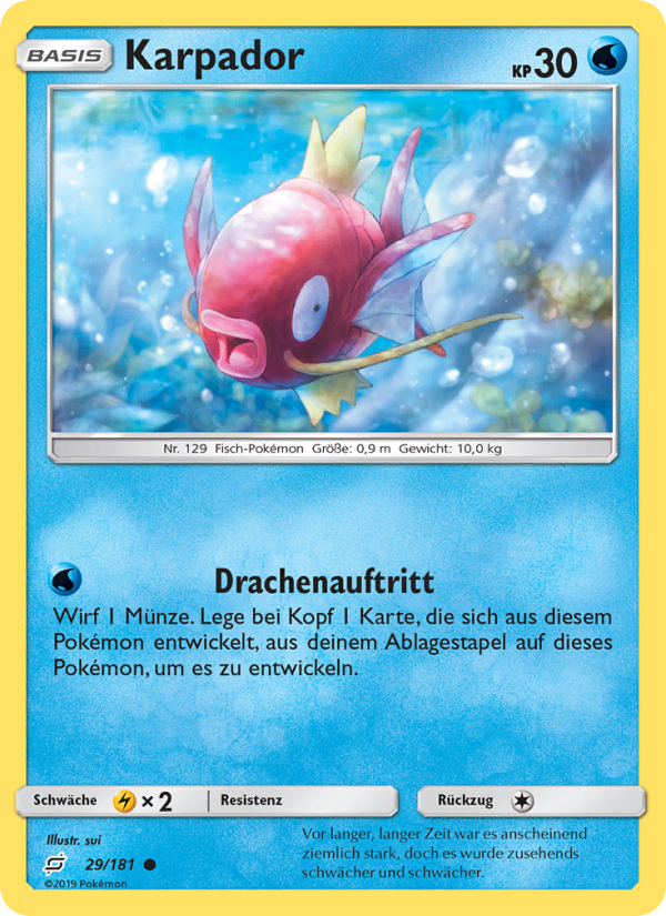 Karpador 29 — Team Up (German Pokémon TCG card)