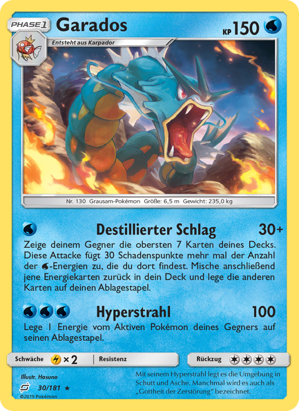 Garados 30 — Team Up (German Pokémon TCG card)