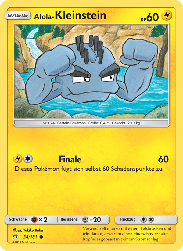 Alola-Kleinstein 34 — Team Up (German Pokémon TCG card)
