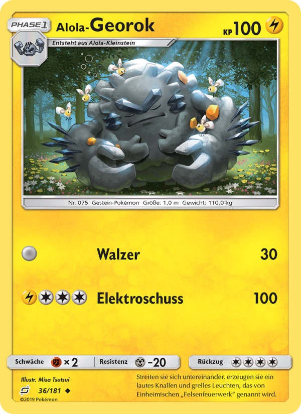 Alola-Georok 36 — Team Up (German Pokémon TCG card)