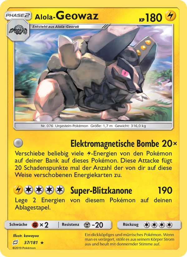 Alola-Geowaz 37 — Team Up (German Pokémon TCG card)