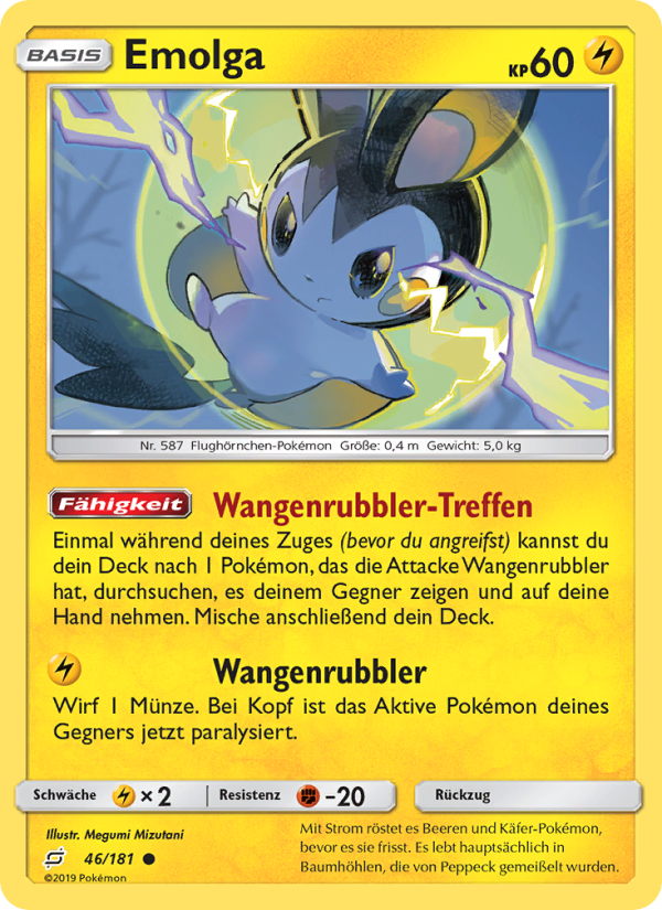 Emolga 46 — Team Up (German Pokémon TCG card)