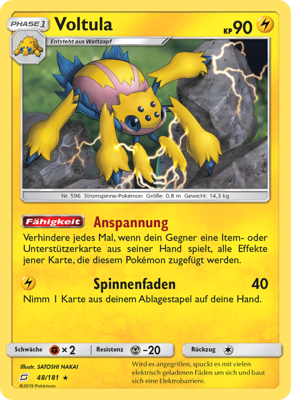 Voltula 48 — Team Up (German Pokémon TCG card)
