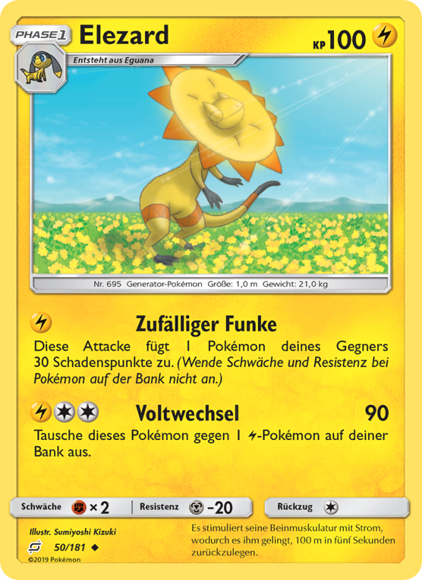 Elezard 50 — Team Up (German Pokémon TCG card)