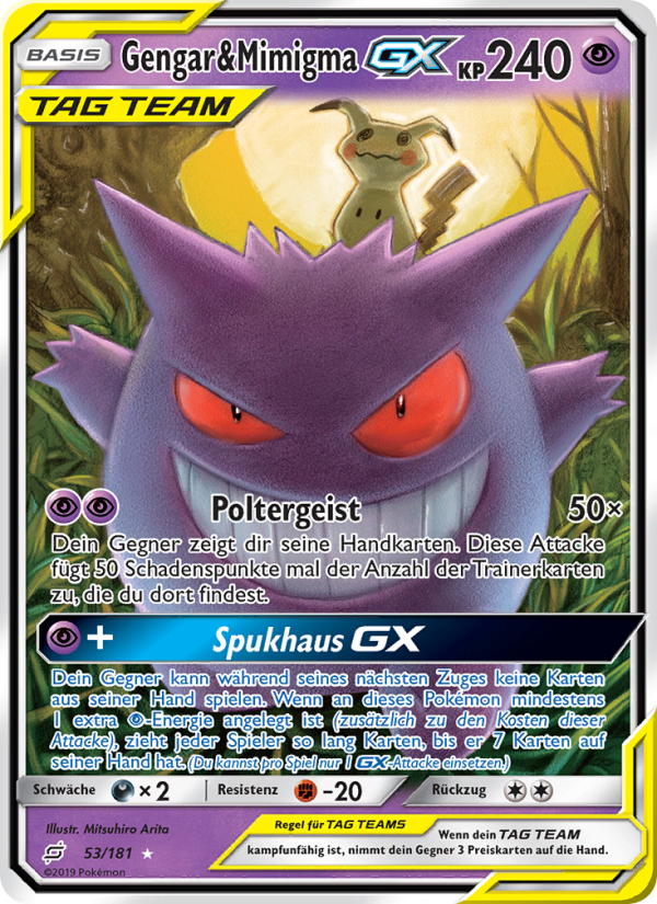 Gengar & Mimigma GX 53 — Team Up (German Pokémon TCG card)