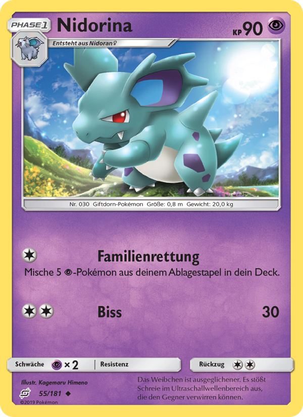 Nidorina 55 — Team Up (German Pokémon TCG card)