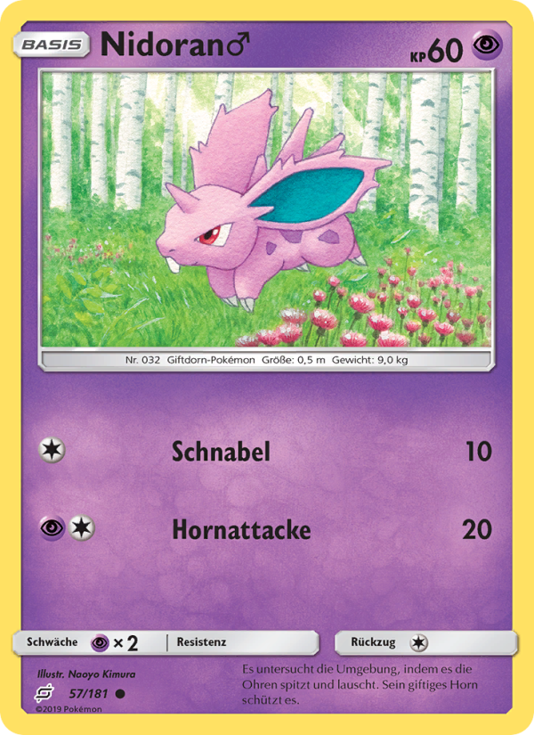 Nidoran♂ 57 — Team Up (German Pokémon TCG card)