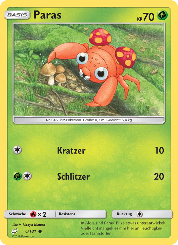 Paras 6 — Team Up (German Pokémon TCG card)
