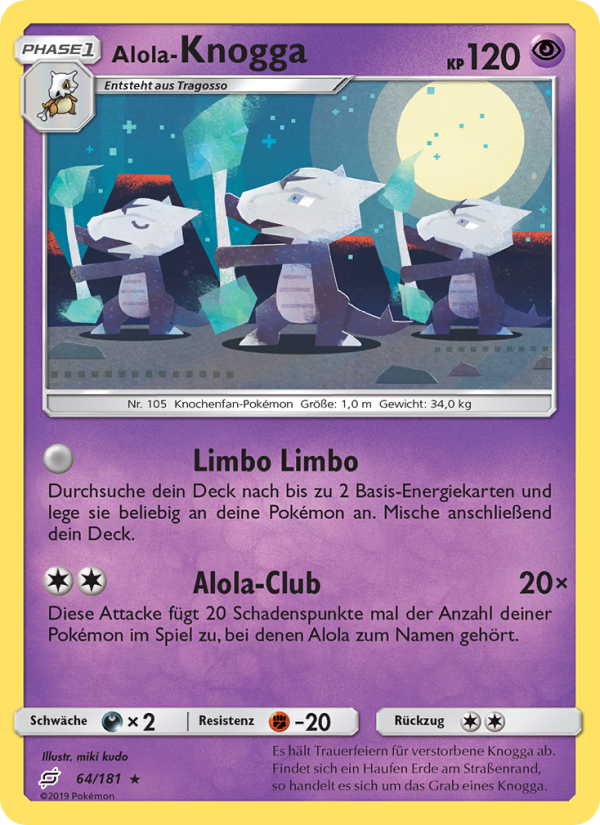Alola-Knogga 64 — Team Up (German Pokémon TCG card)