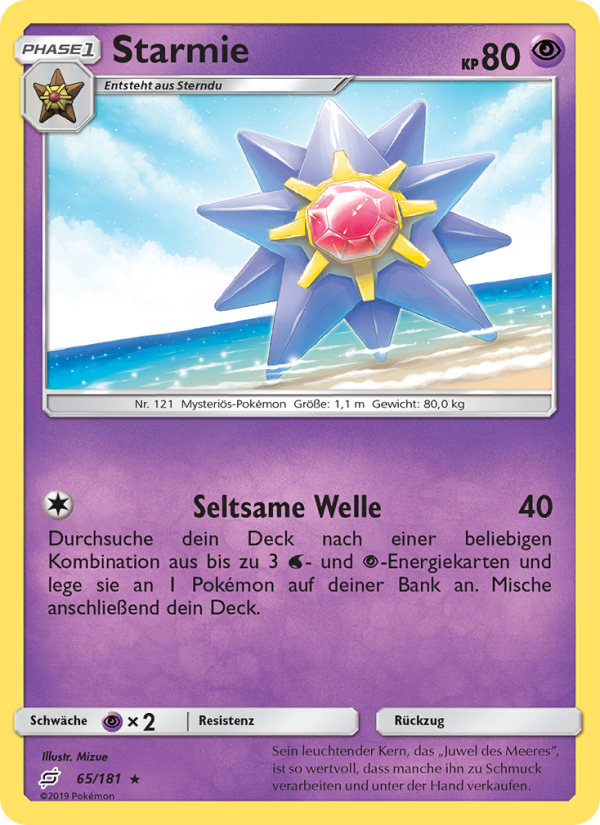 Starmie 65 — Team Up (German Pokémon TCG card)