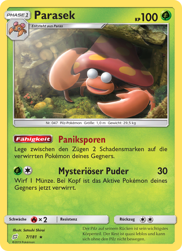 Parasek 7 — Team Up (German Pokémon TCG card)