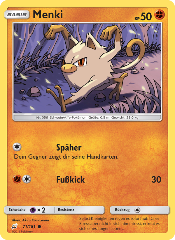 Menki 71 — Team Up (German Pokémon TCG card)