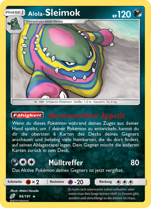 Alola-Sleimok 84 — Team Up (German Pokémon TCG card)
