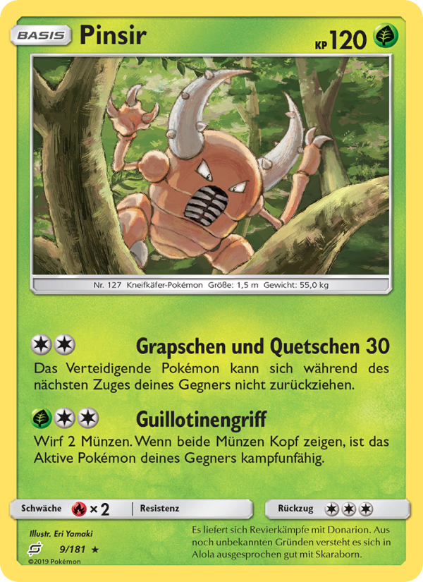 Pinsir 9 — Team Up (German Pokémon TCG card)