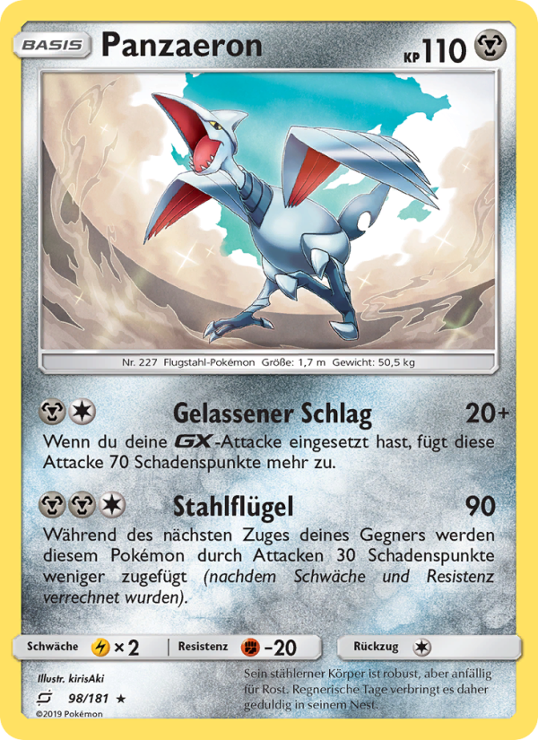Panzaeron 98 — Team Up (German Pokémon TCG card)