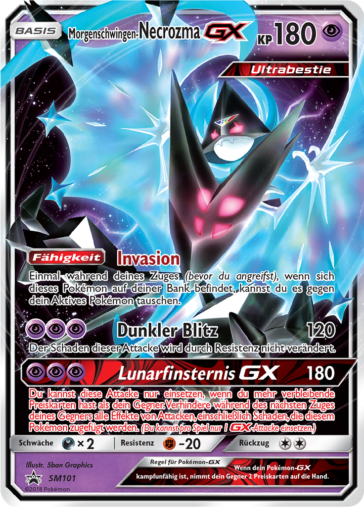 Morgenschwingen-Necrozma GX SM101 — Sun & Moon Promos (German Pokémon TCG card)