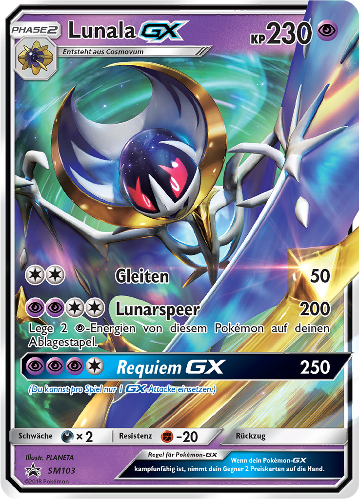 Lunala GX SM103 — Sun & Moon Promos (German Pokémon TCG card)
