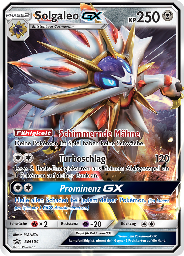 Solgaleo GX SM104 — Sun & Moon Promos (German Pokémon TCG card)