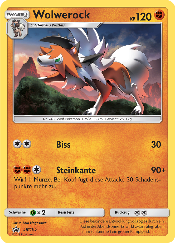 Wolwerock SM105 — Sun & Moon Promos (German Pokémon TCG card)