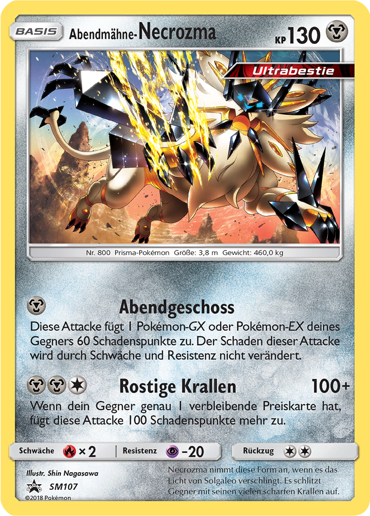 Abendmähne-Necrozma SM107 — Sun & Moon Promos (German Pokémon TCG card)
