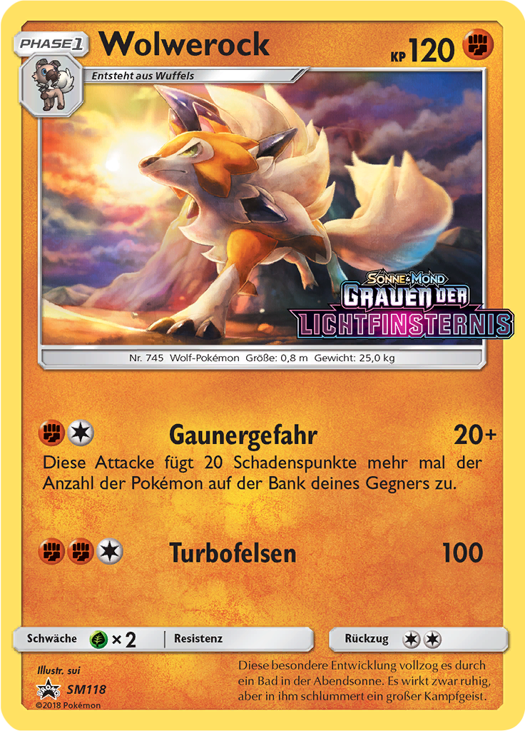 Wolwerock SM118 — Sun & Moon Promos (German Pokémon TCG card)