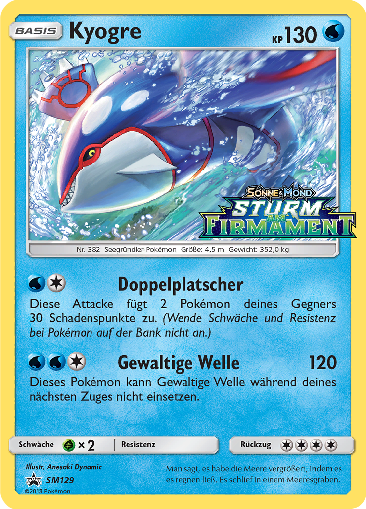 Kyogre SM129 — Sun & Moon Promos (German Pokémon TCG card)