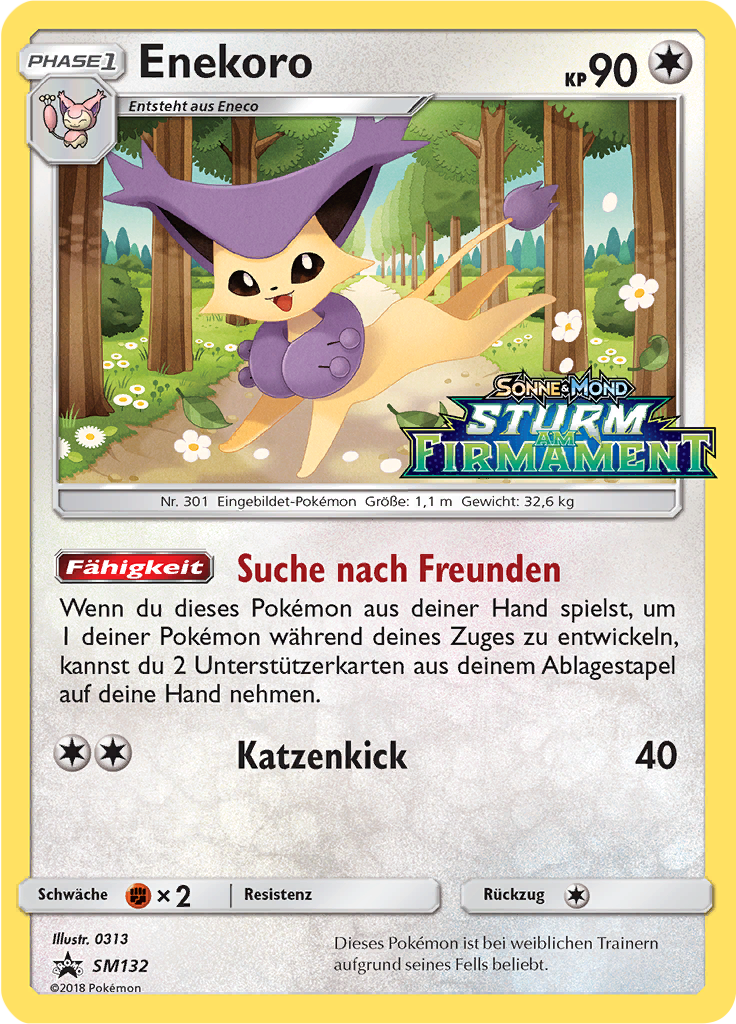 Enekoro SM132 — Sun & Moon Promos (German Pokémon TCG card)