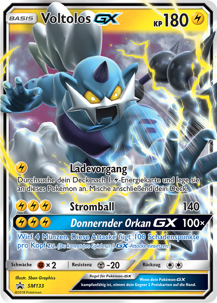 Voltolos GX SM133 — Sun & Moon Promos (German Pokémon TCG card)