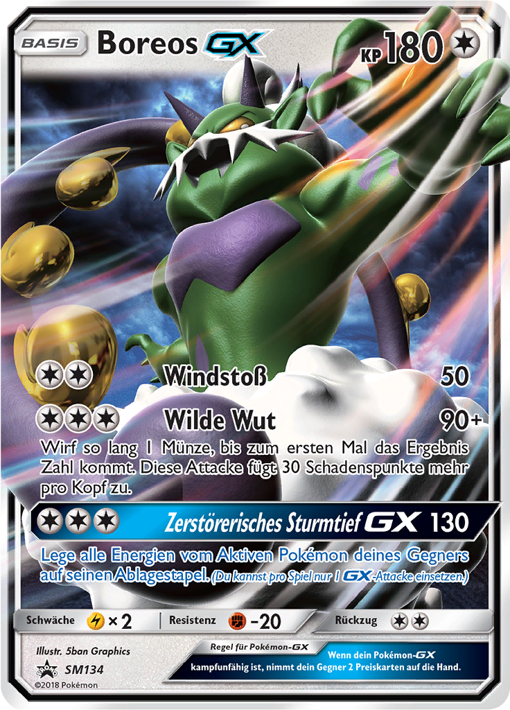 Boreos GX SM134 — Sun & Moon Promos (German Pokémon TCG card)
