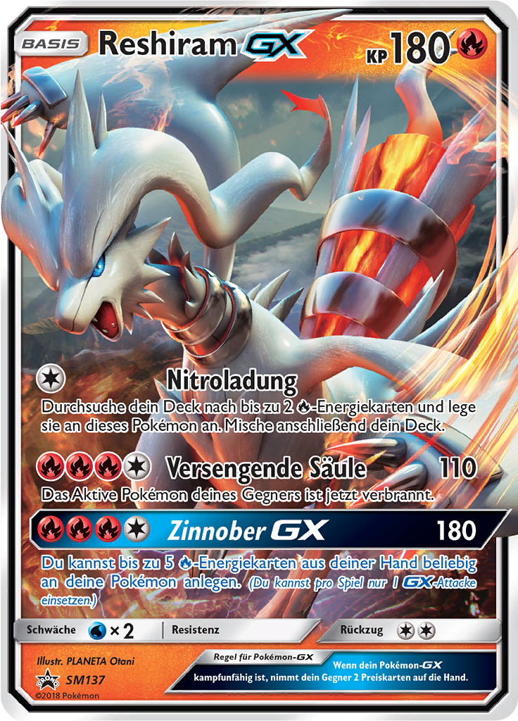 Reshiram GX SM137 — Sun & Moon Promos (German Pokémon TCG card)