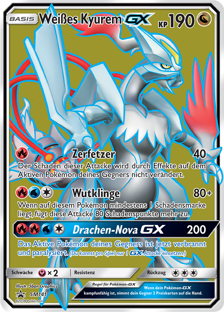 Weißes Kyurem GX SM141 — Sun & Moon Promos (German Pokémon TCG card)