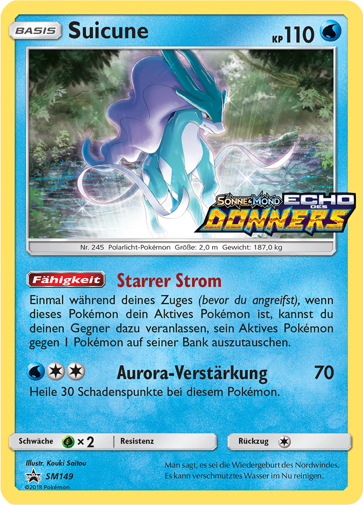 Suicune SM149 — Sun & Moon Promos (German Pokémon TCG card)
